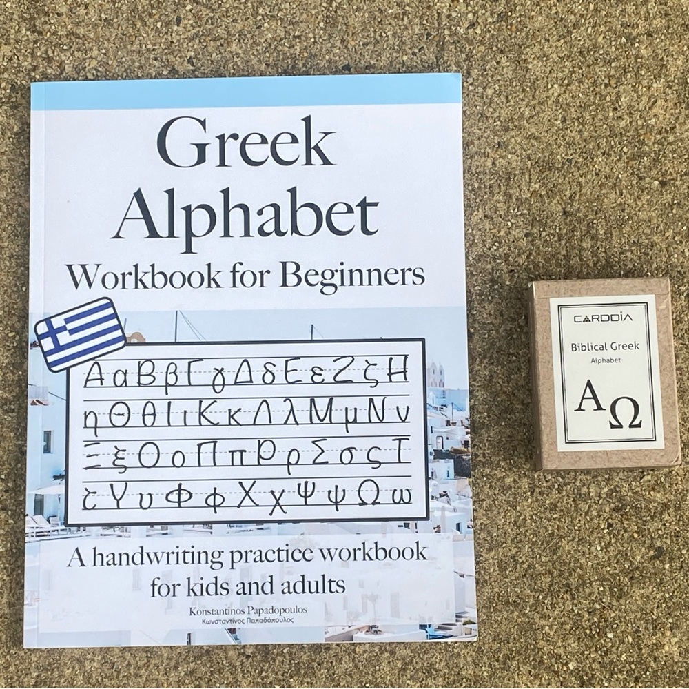 “Greek Alphabet Workbook for Beginners” & Carddia Biblical Greek Flashcards NWT